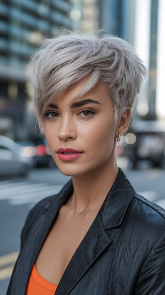 Pixie Cut with Side-Swept Bangs