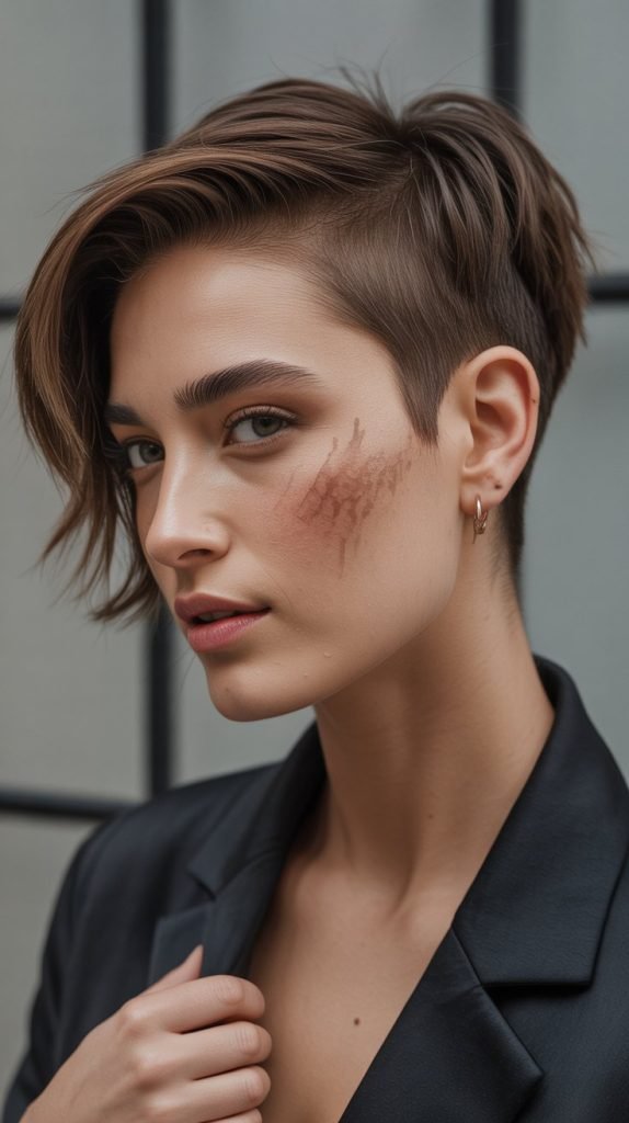  Textured Crop with Side Part