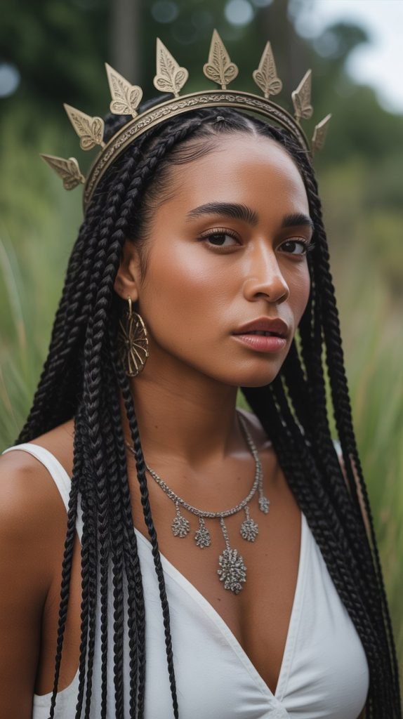  Boho Side Part Braids with Twisted Crown Details