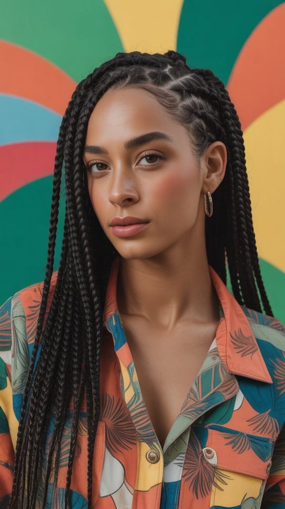  Boho Side Part Braids with Crimped Texture Accents