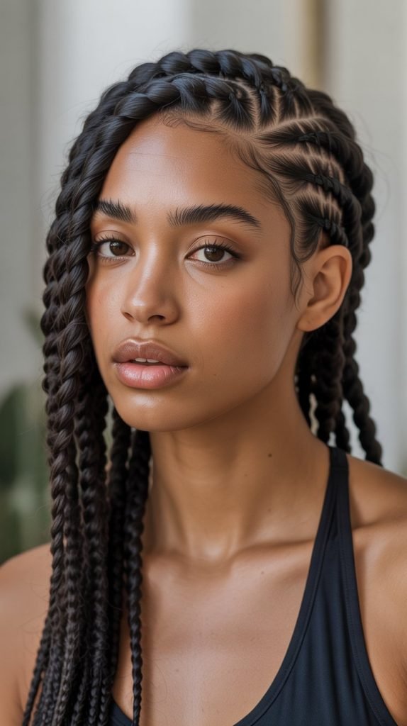  Twisted Boho Side Part Braids with Organic Flow