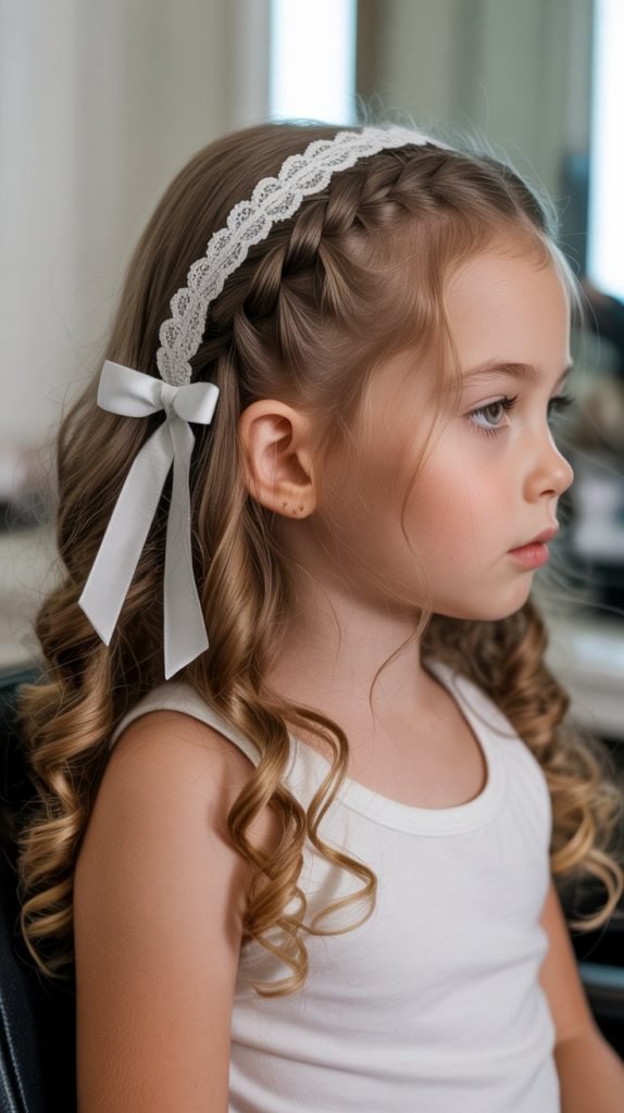 Lace Braid Accent with Loose Curls