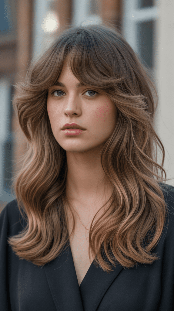Long Wavy Cut with Feathered Fringe