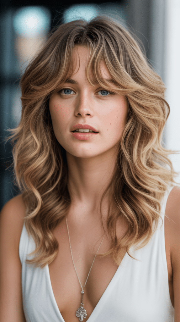 Beachy Waves with Feathered Bangs