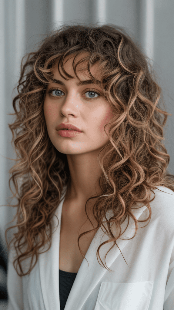 Curly-Wavy Mix with Full Fringe