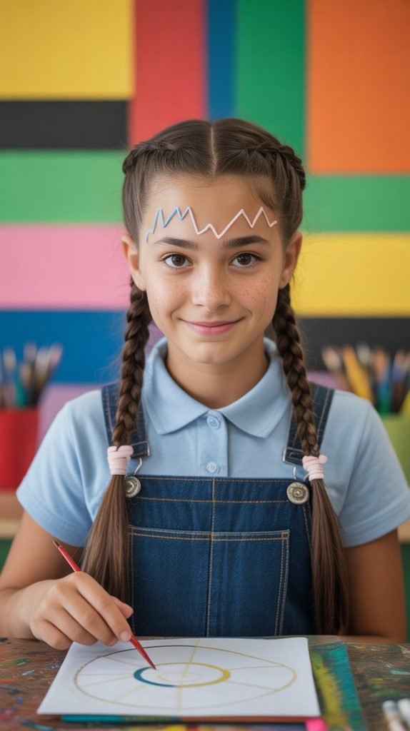 Zigzag Part with Twin Braids