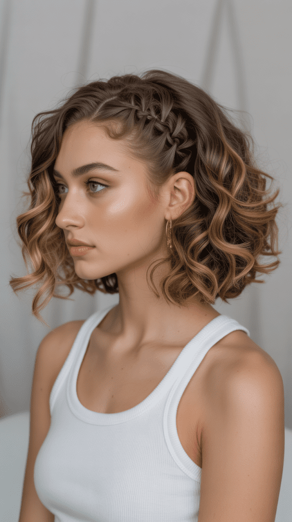 Pull-Through Braid Curly Bob