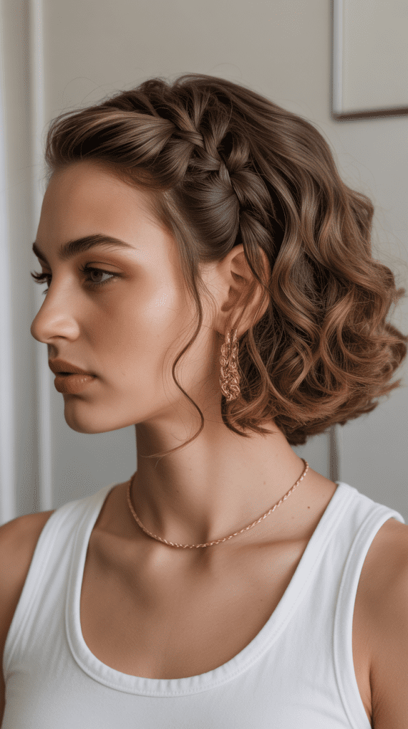 Rope Braid Accent Curly Bob