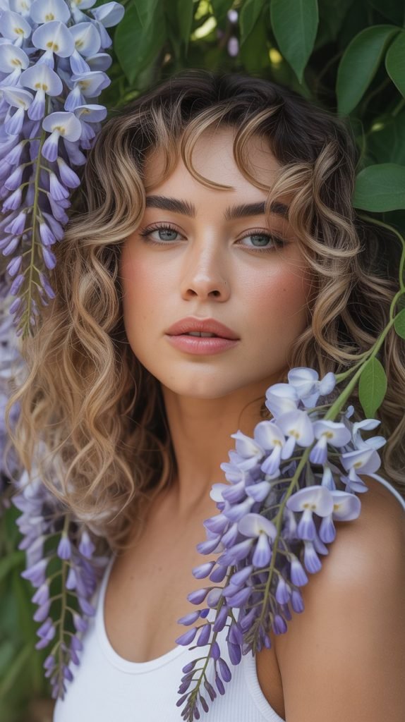 Wisteria Balayage for Fine Curls