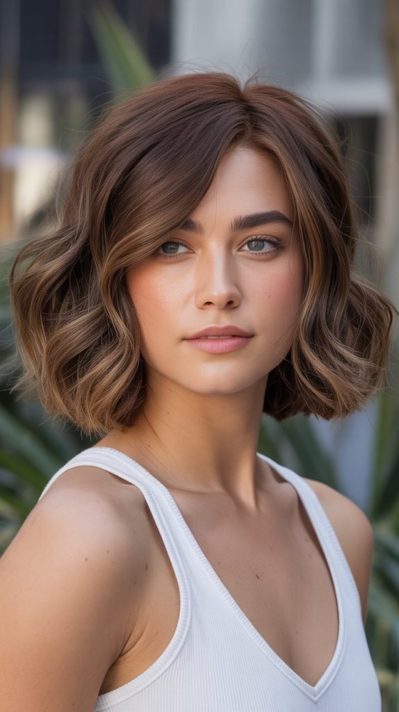 The Effortless Wavy Shag Bob