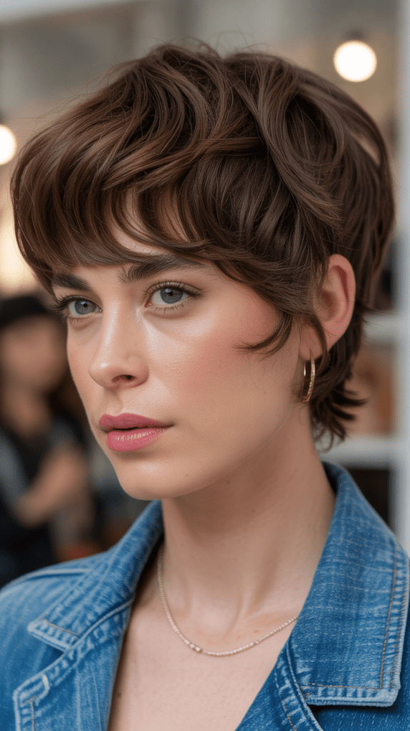 Wavy Pixie with Layered Bang Fringe