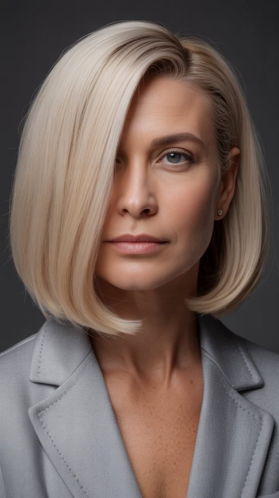 Straight Bob with Deep Side Part