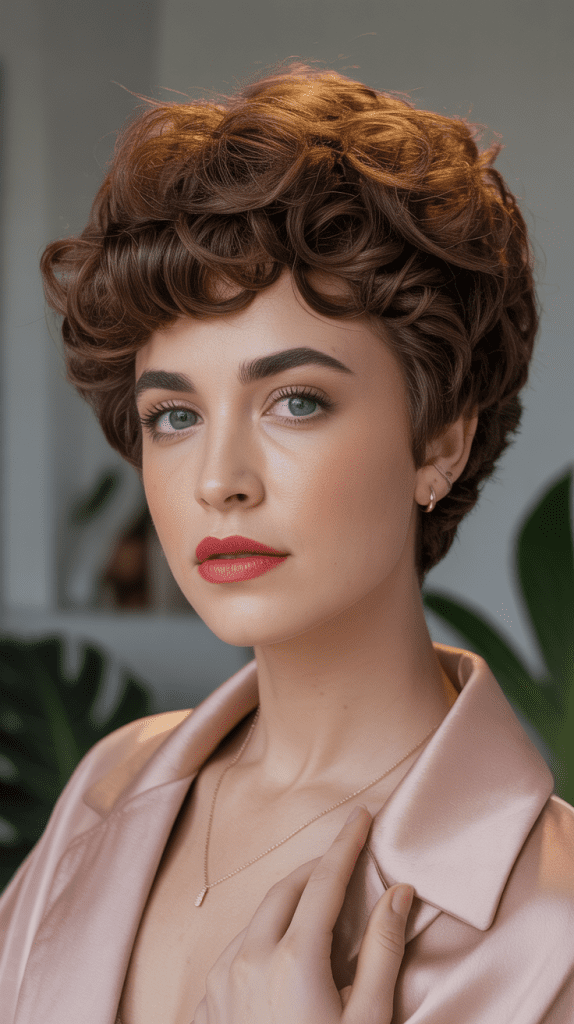 Voluminous Crown Curly Pixie