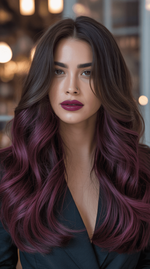 Plum Burgundy Balayage
