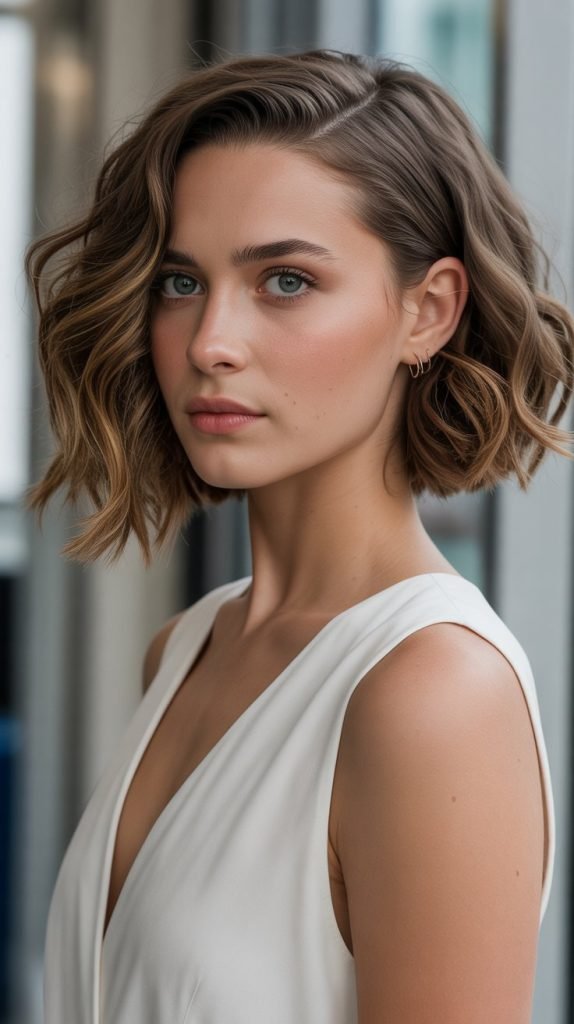 Wavy Bob with Deep Side Part