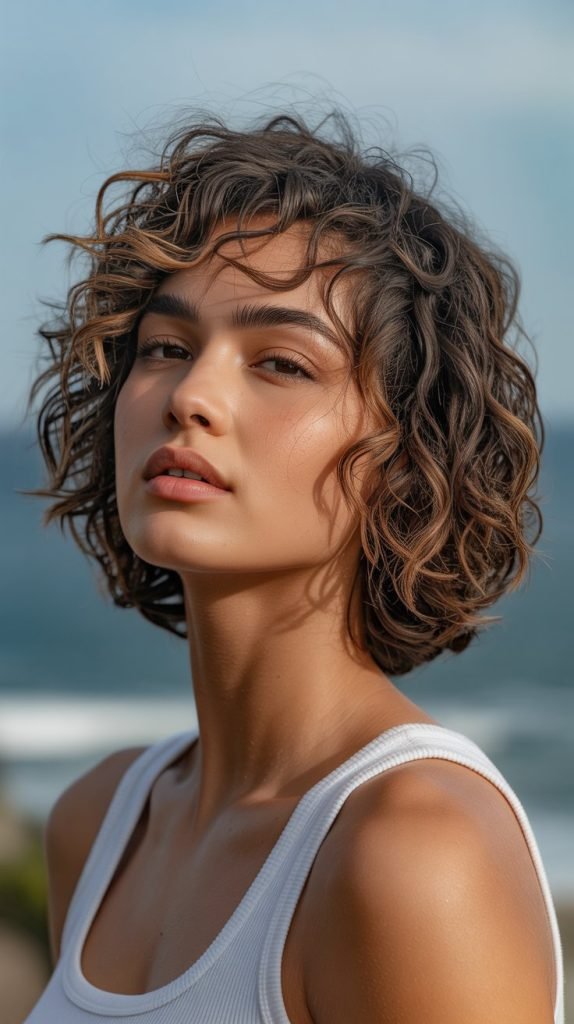 Choppy French Bob for Thick Curly Hair