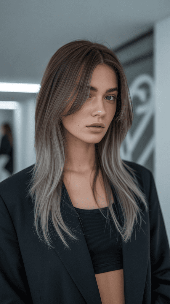 Ash Brown with Silver Highlights