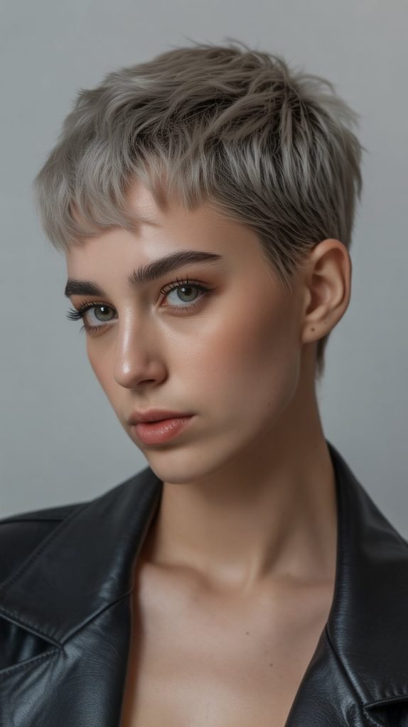 Choppy Micro Bangs with Textured Pixie
