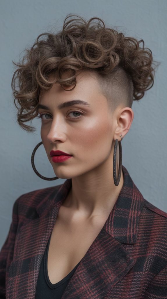 Curly Undercut with Texture Contrast