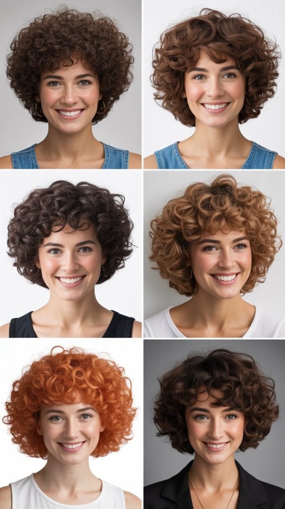Curly Stacked Inverted Bob for Different Face Shapes