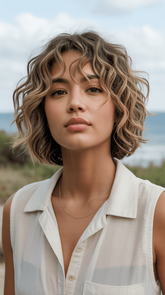 Tousled Bob with Lived-In Curtain Bangs