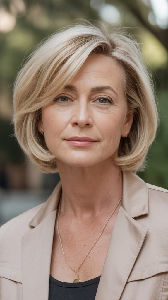 Textured Lob with Deep Side Part