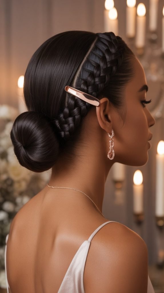  Side Braided Low Bun