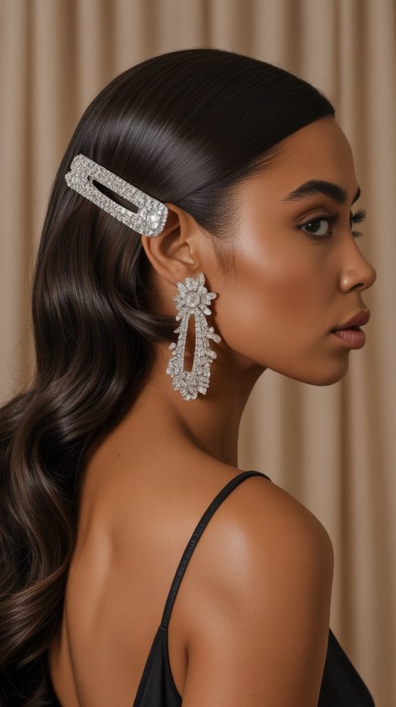 Pinned Side Sweep with Accent Clip