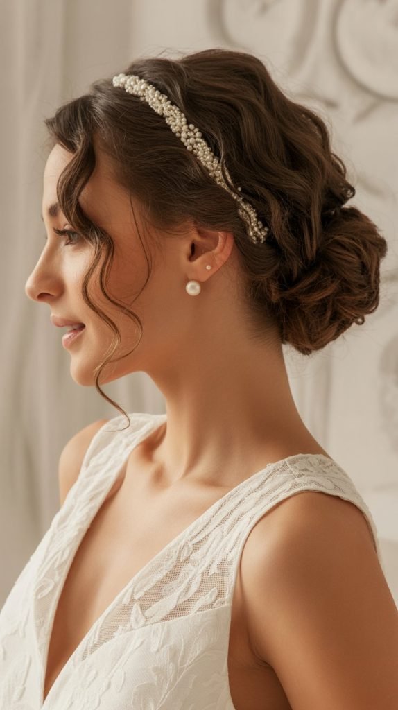Textured Low Bun with Braided Band