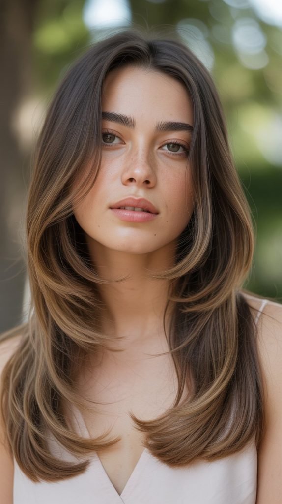 Long Hair Tapered Layers