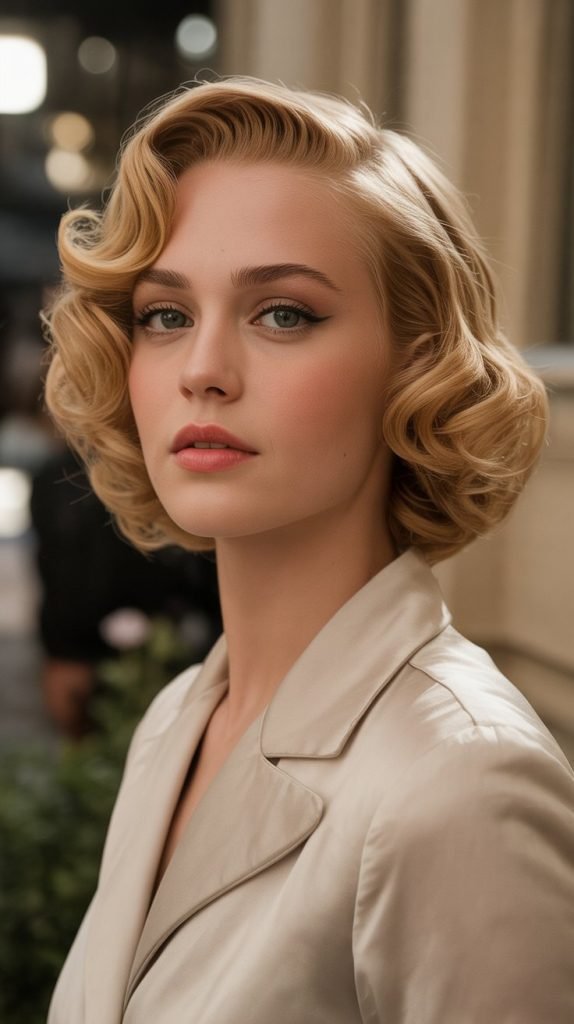 Vintage-Inspired Wavy Pixie