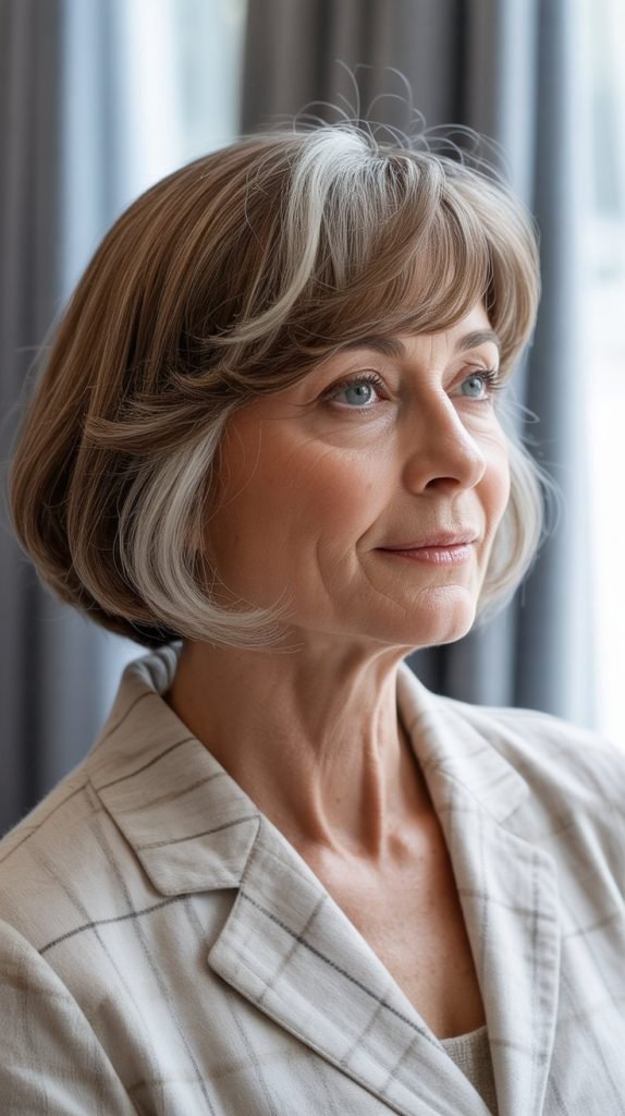 Side-Swept Bangs with Bob