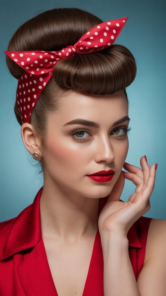 . Retro Pin-Up Bandana Bun