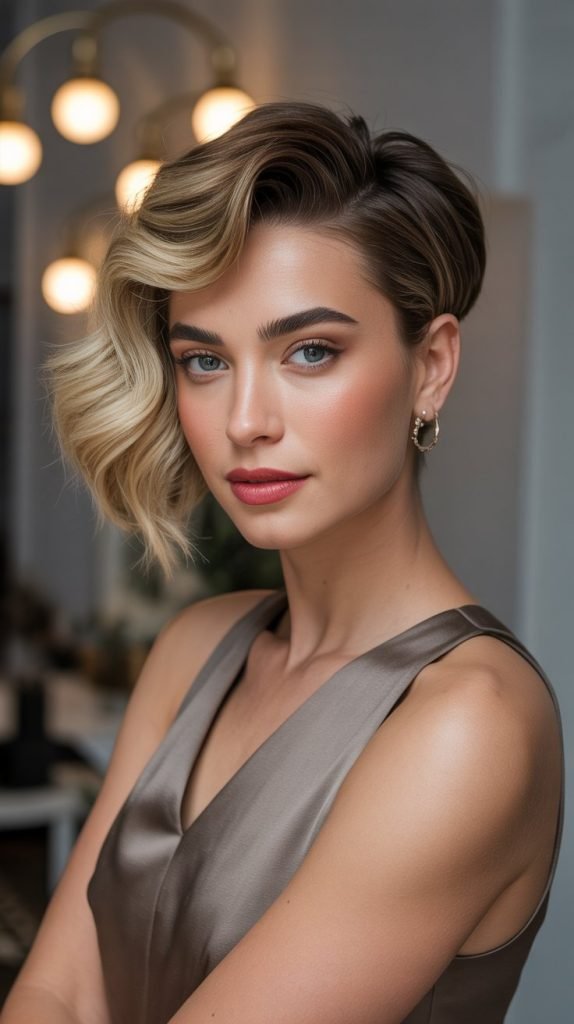  Wavy Side-Swept Pixie