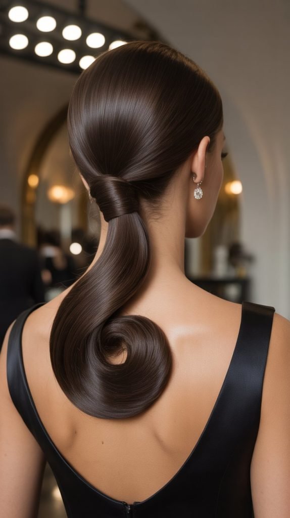 Sleek Dark Chocolate Chignon