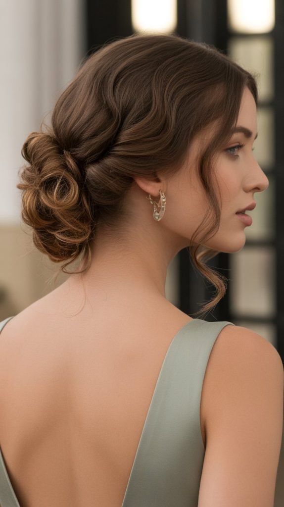 ow Twisted Bun with Curl Accents