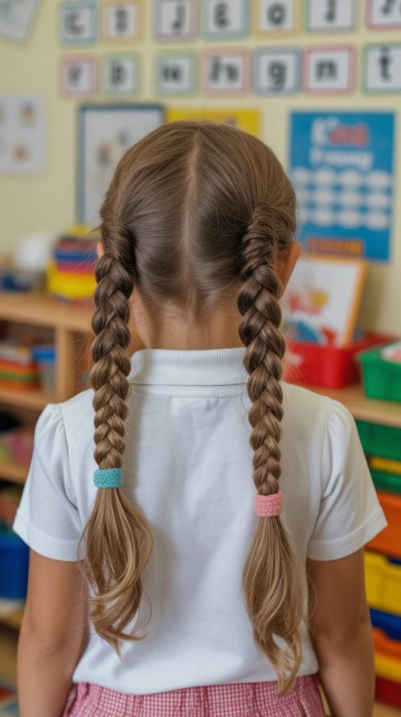 Classic Three-Strand Pigtails for Elementary Grades