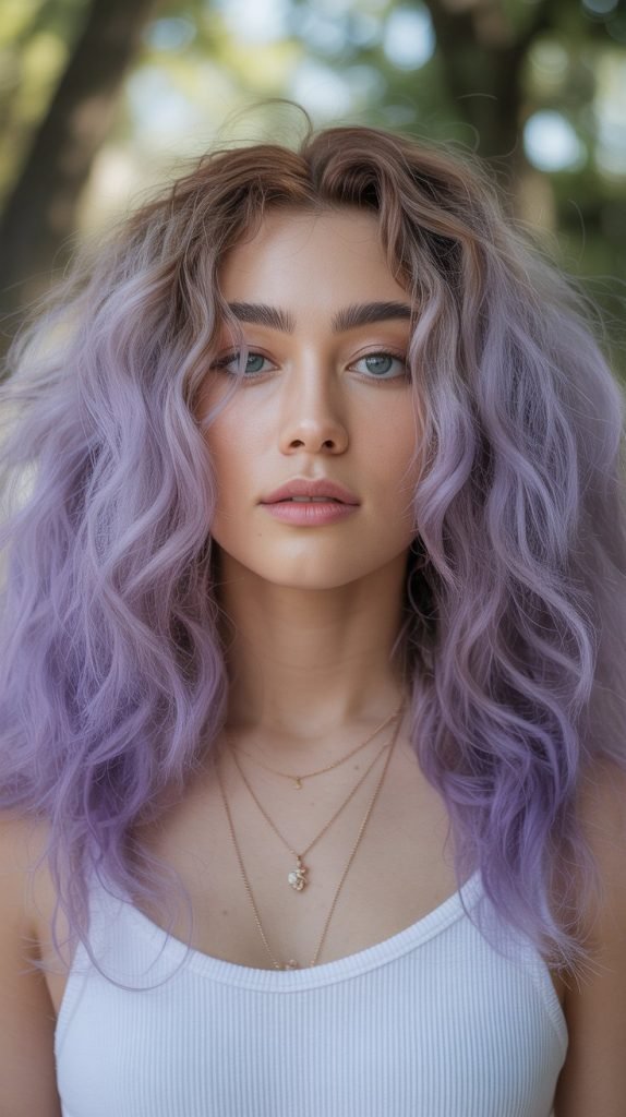 Lavender Dreams Balayage for Loose Curls