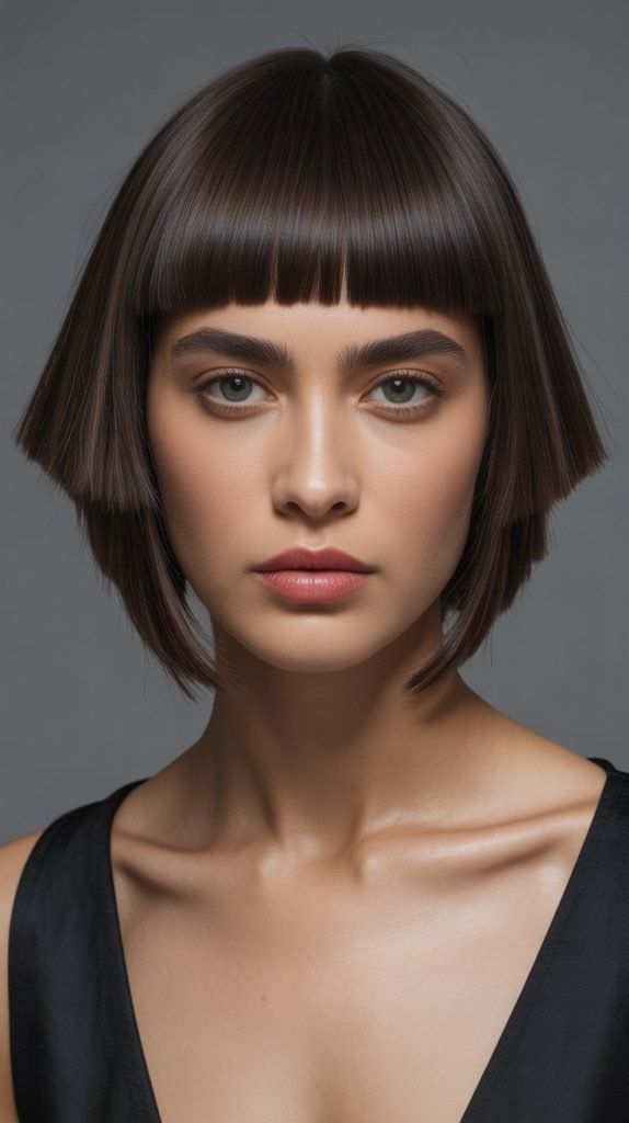 Angular Bangs with Geometric Bob