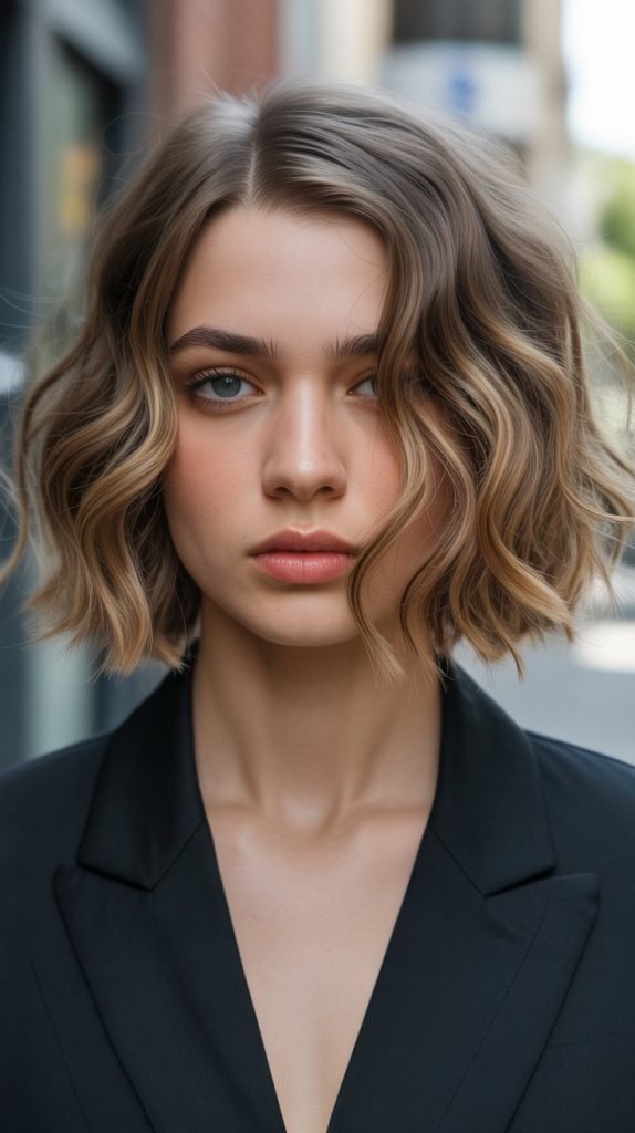 Wavy Bob with Angular Lines