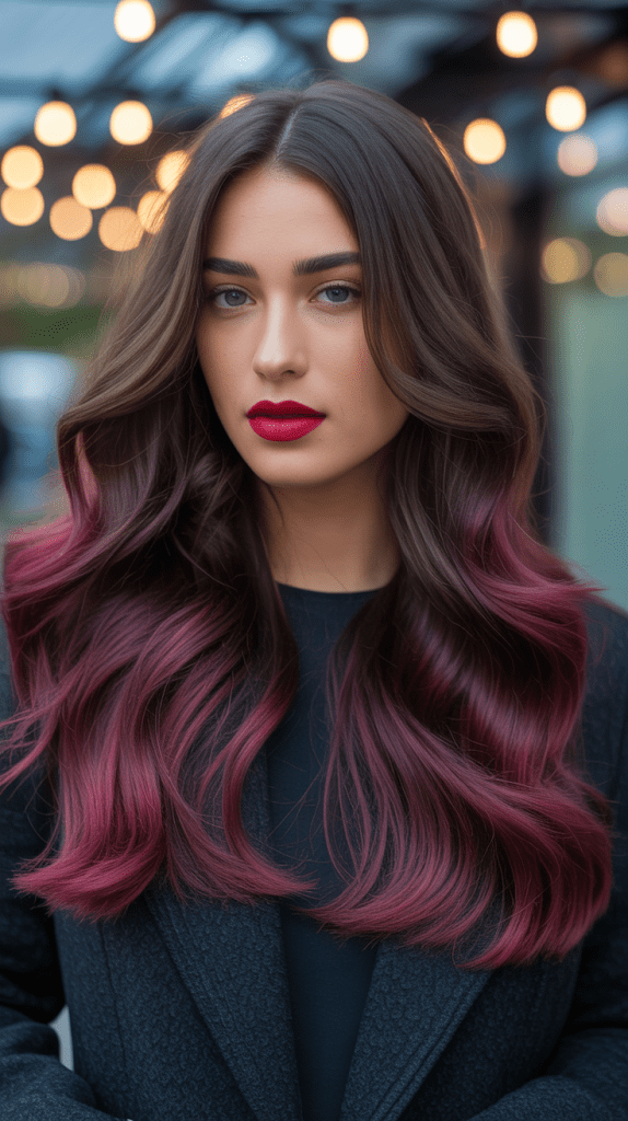 Burgundy Ombre Balayage