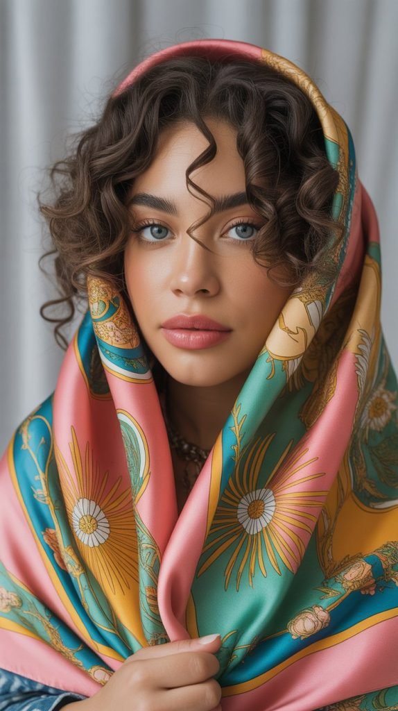 Scarf-Wrapped Protective Style with Curl Preservation