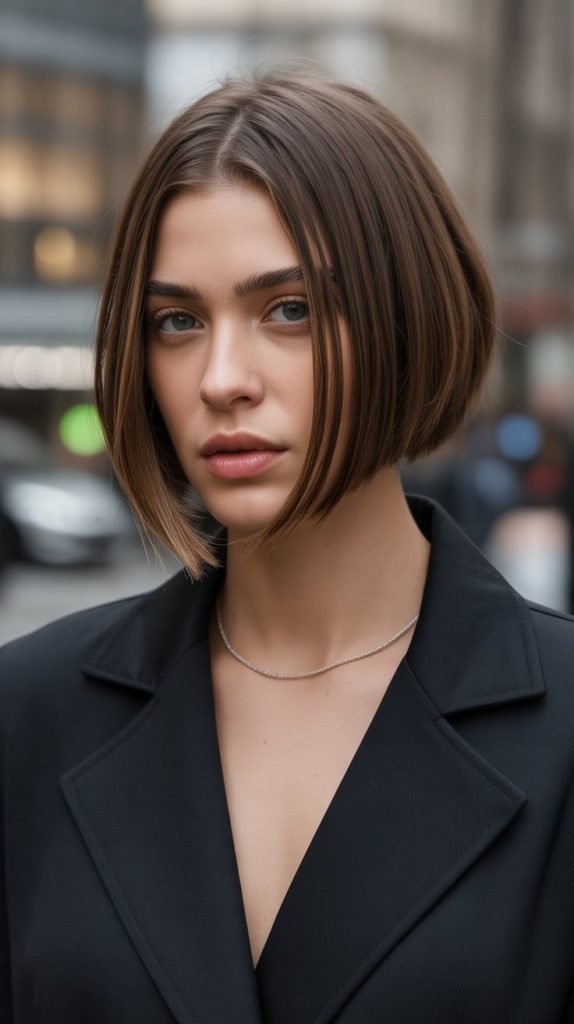 Asymmetrical Bob with Deep Side Part
