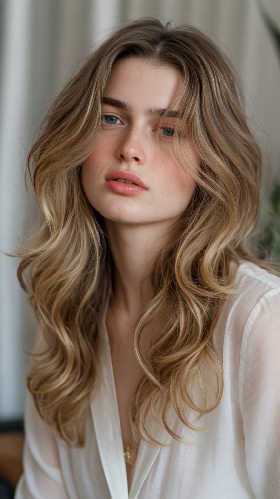 Long Curtain Bang Waves