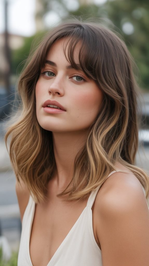 Wispy Bangs with Medium Layers