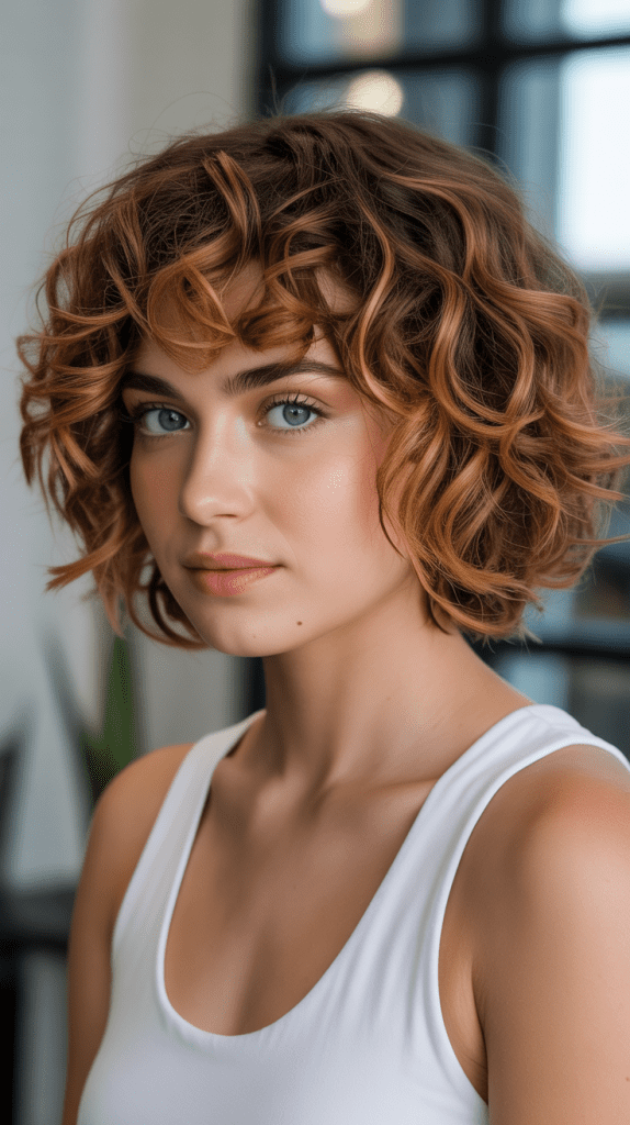 French Bob with Copper Highlights