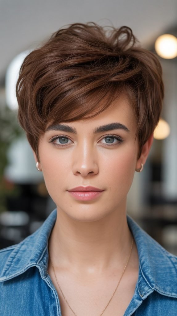 Crown-Heavy Layered Pixie