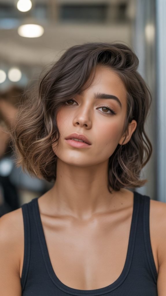 Asymmetrical Wavy Cuts