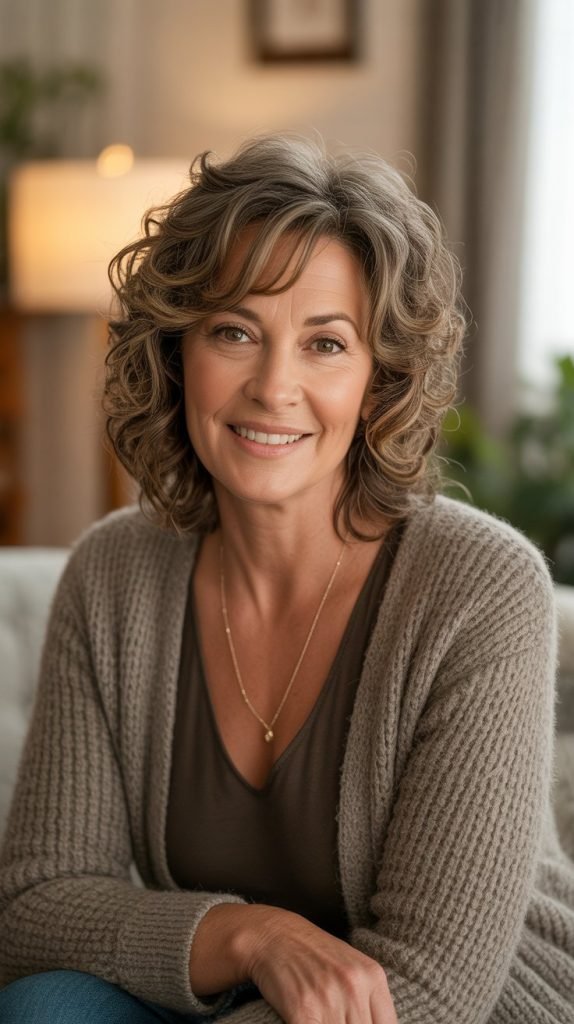 Layered Medium-Length Cut with Curls