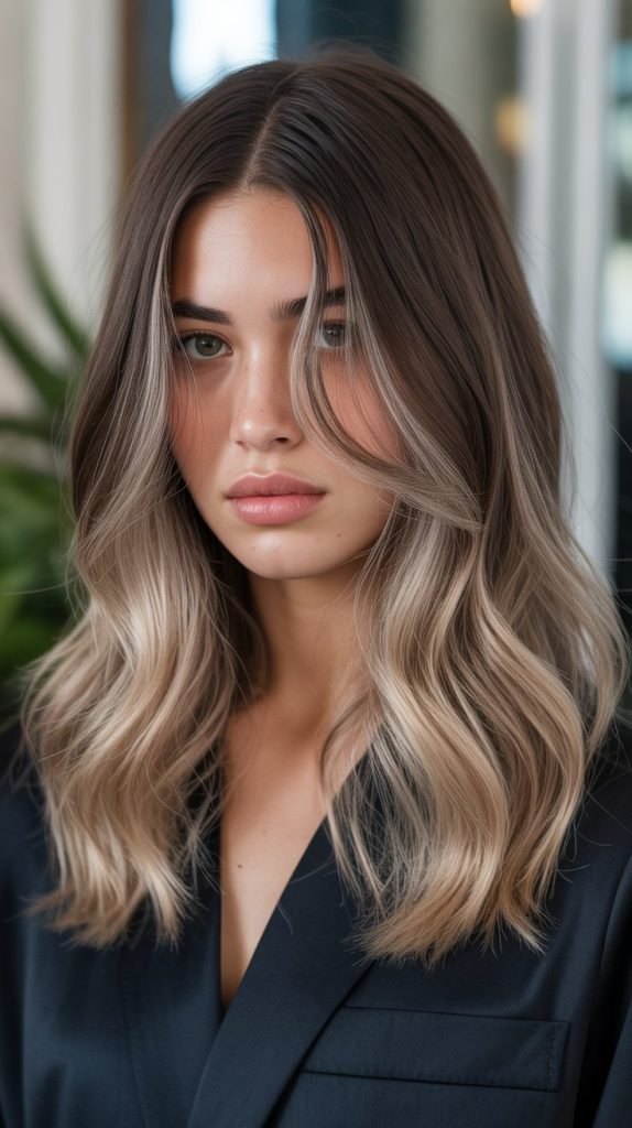 Side Part Braids with Ombre Edges